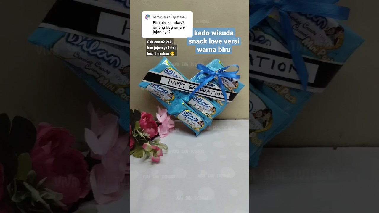 ide kado wisuda Snack bentuk love versi biru #giftideas #idekado #buketsnack #graduationgift