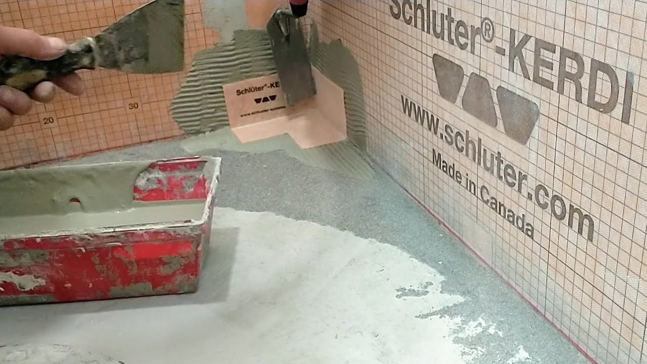 Shower Install (Part 2) Curb, Pan Waterproofing & Floor Tile #58 DIY Off-Grid Home Build