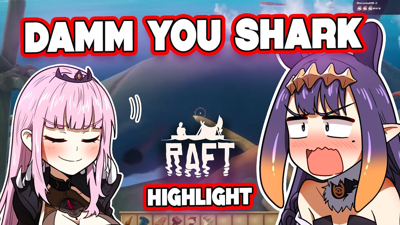 Calli & Ina Adventure Ina the Shark Hunter【Raft Highlight】| HololiveEN