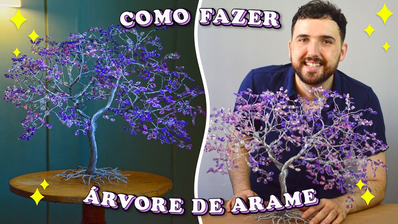 COMO FAZER ÁRVORE DE ARAME | Passo a passo Bonsai de Arame | How To Make A Wire Tree