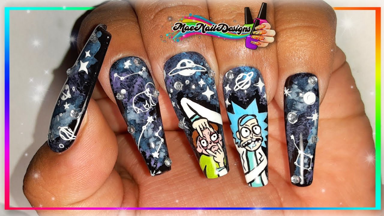 🚀 SPACE ☄ RICK & MORTY Nails | #StampingNails | #MAENAILDESIGNS