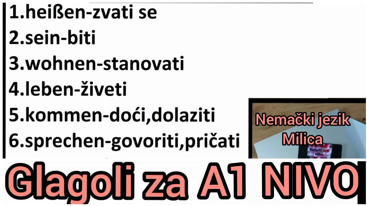 ● 150 GLAGOLA ZA A1 NIVO ● LISTA GLAGOLA ZA A1 NIVO ● GLAGOLI ZA A1 NIVO