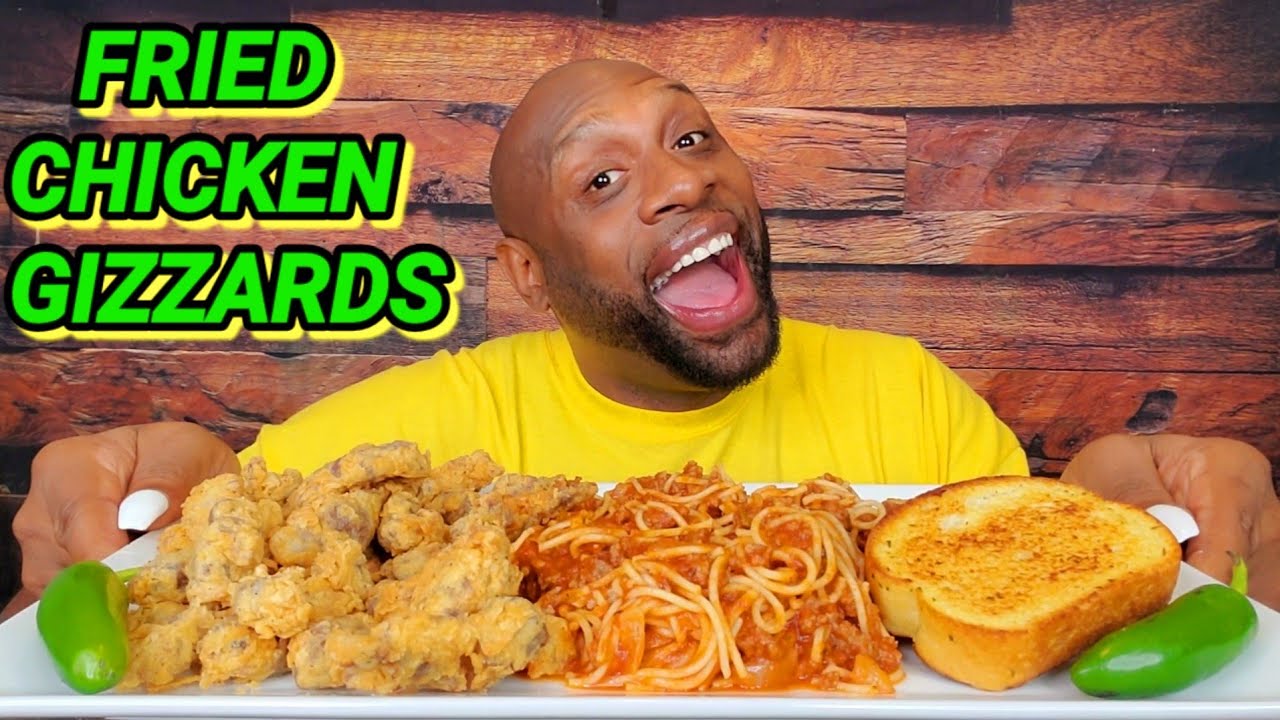 FRIED CHICKEN GIZZARDS & SPAGHETTI SOULFOOD MUKBANG 먹방 ... EATING SHOW 먹방 ... BE KIND 2 OTHERS ...