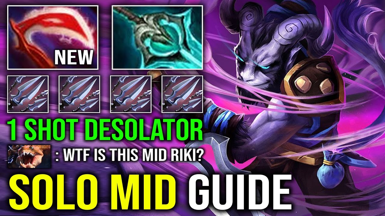 How to Solo Mid Riki in 7.40 with Max Desolator 1 Shot Backstab Super Carry Hit Like a Truck Dota 2