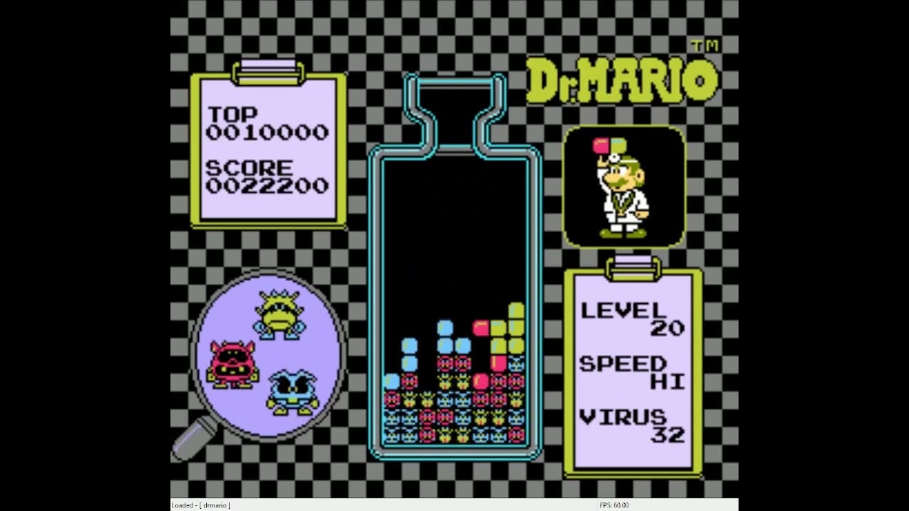 Dr. Mario - Level 20, High Speed Clear (NES)