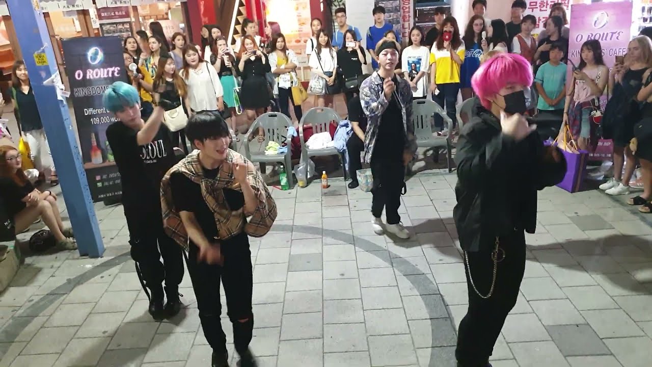 RHD60《Pentagon_#Shine》 KingdomS#킹덤즈 펜타곤#빛나리 헐~윗통까기#ABS 20190729 214154 Hongdae Busking 홍대 #SnowHorse