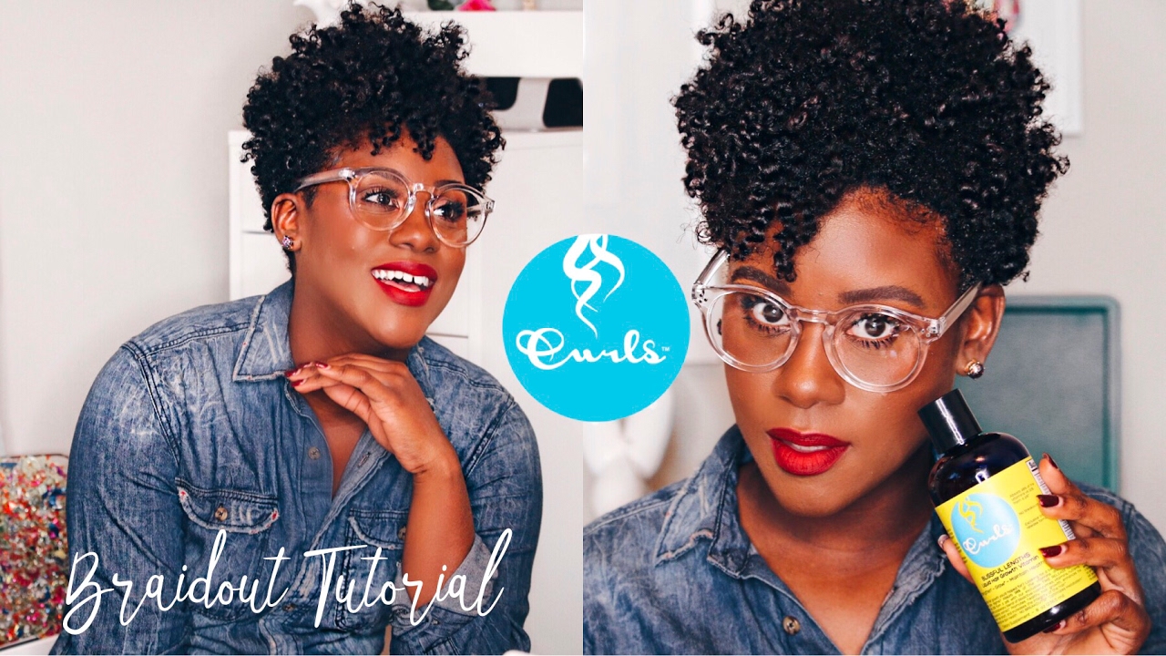 Natural Hair Tapered Cut Braidout using Curls Blueberry Bliss