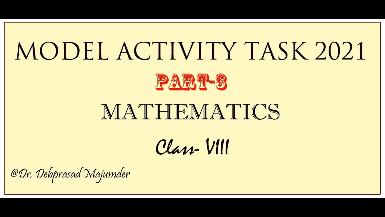 Model activity task #part-3 #VIII #Mathematics #DpmSir