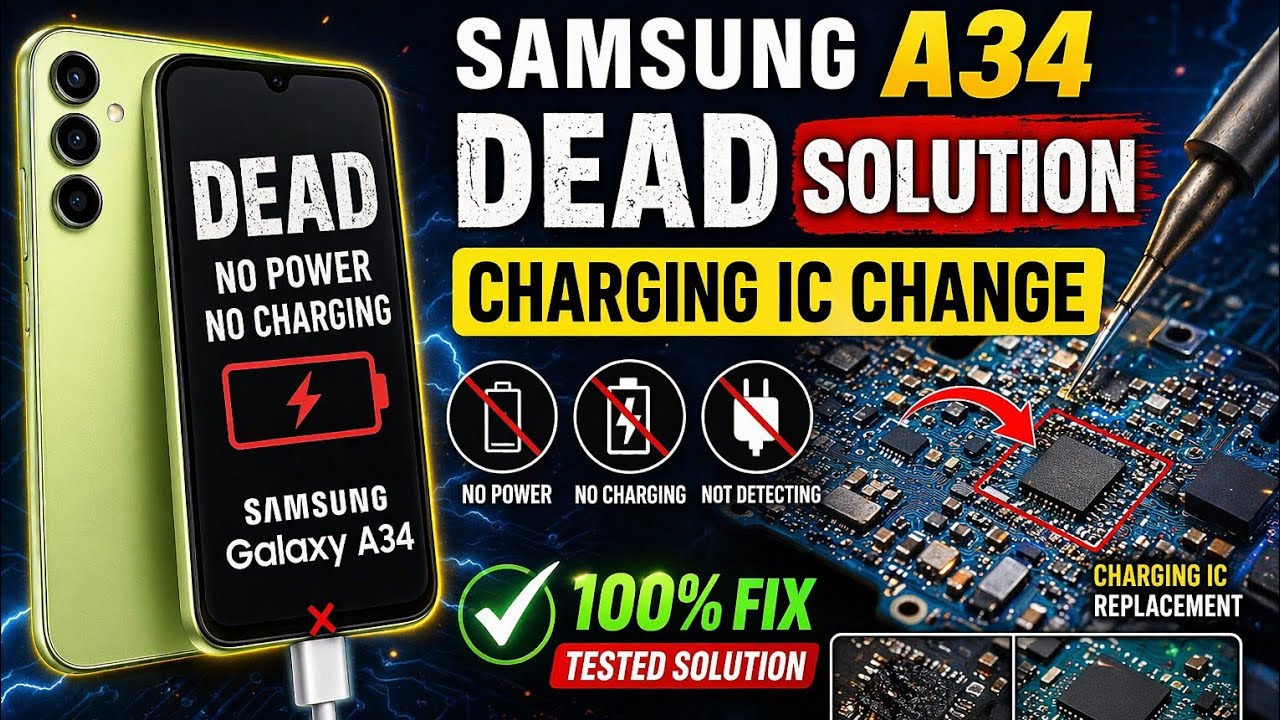 samsung a34 dead solution charging IC change 