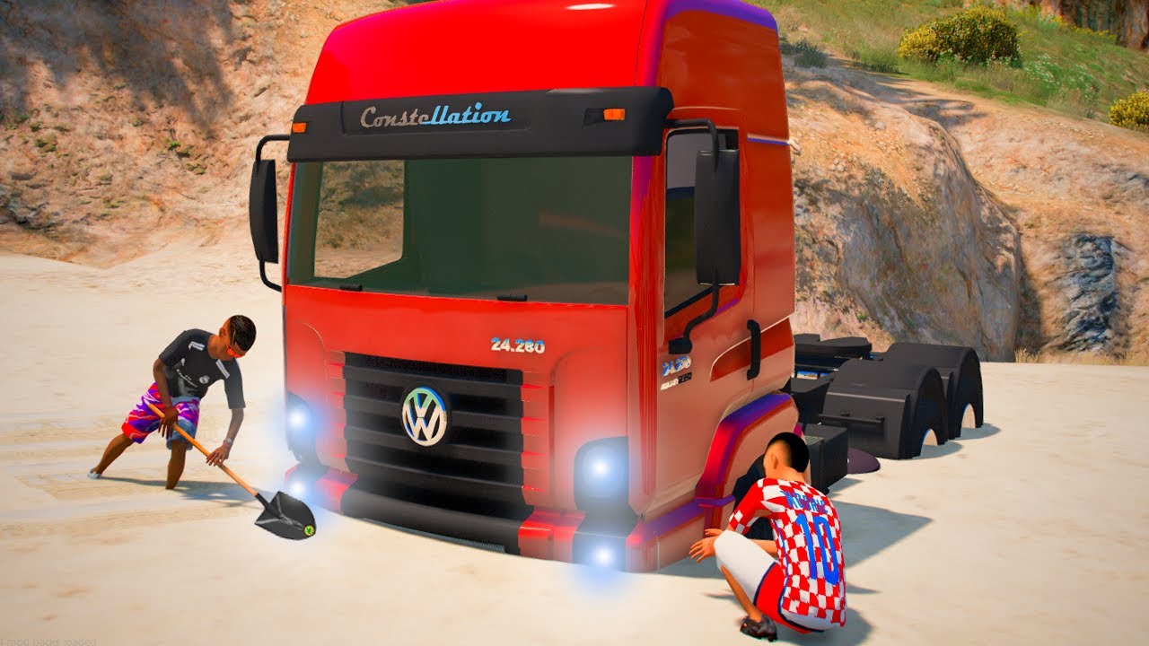 ESSE SUPER CAMINHÃO ESTAVA ENTERRADO NA ILHA DO GTA 5 MODS