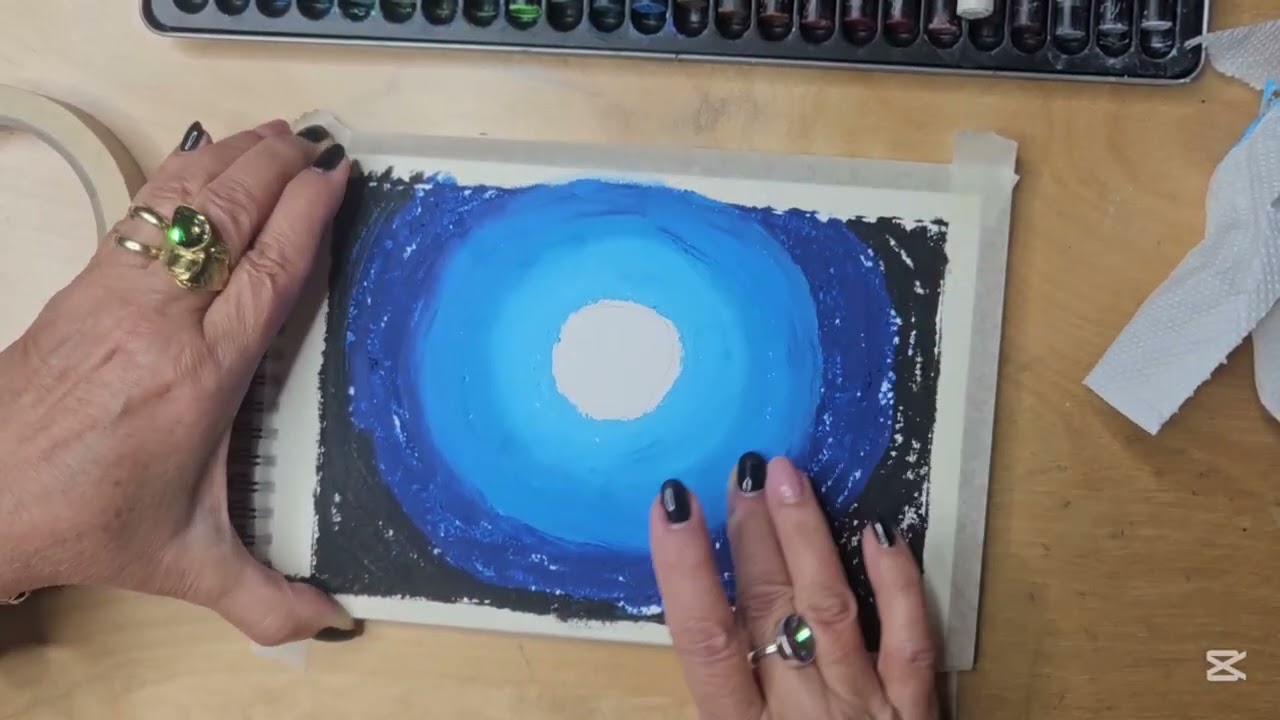 REALIZZIAMO UN PAESAGGIO NOTTURNO FACILE CON I PASTELLI AD OLIO