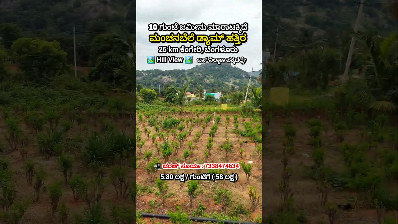 58 Lakh for 10 Gunta Farm Land Sale Near Bengaluru, Charan 7338474634.