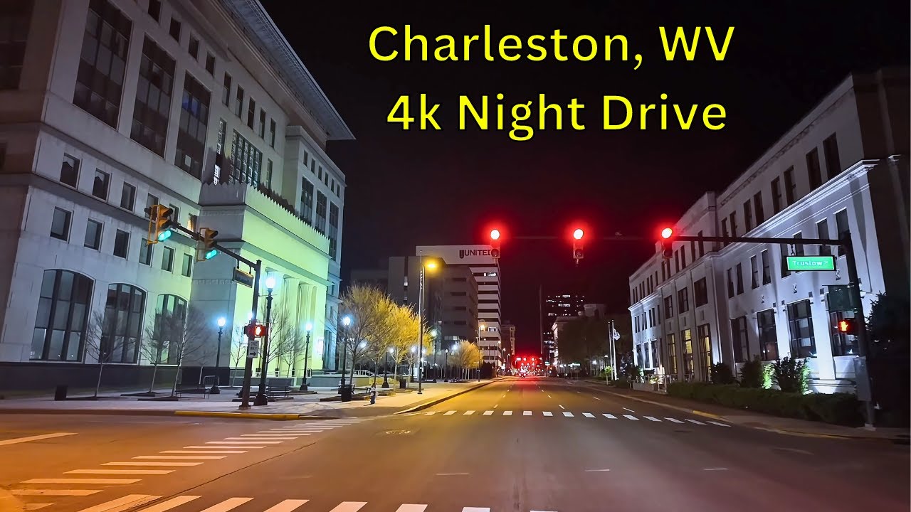 Night Drive Through Charleston, West Virginia 4k