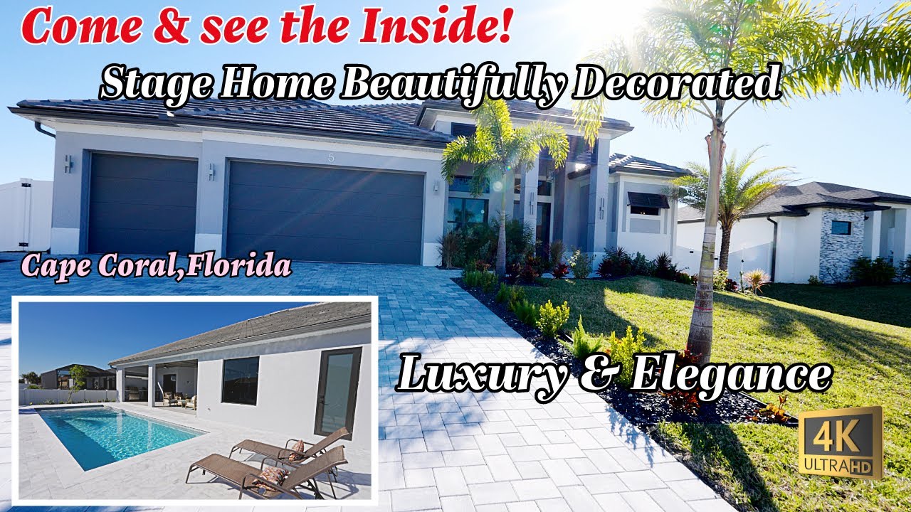 Cape Coral Florida Stage Pool Home for Sale - Luxury & Elegance