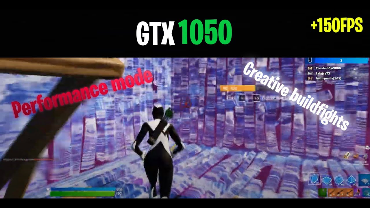 i5 3470 + GTX1050 performance mode | Fortnite Season 5 Creative Buildfights