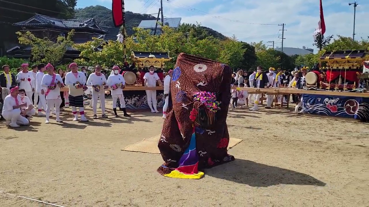 お祭りハンター！早良皇子の～紀伊国祭り探訪記～！　　　　令和４年～由良祭り～阿戸地区～【御旅所獅子舞】~