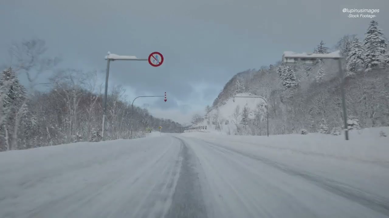 「北海道の冬道」中山峠篇 (主観移動ショット)