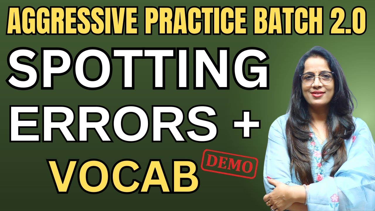 Aggressive Practice Batch 2.O | DEMO -1 || Spotting Errors + Vocab || English WIth Rani Ma'am