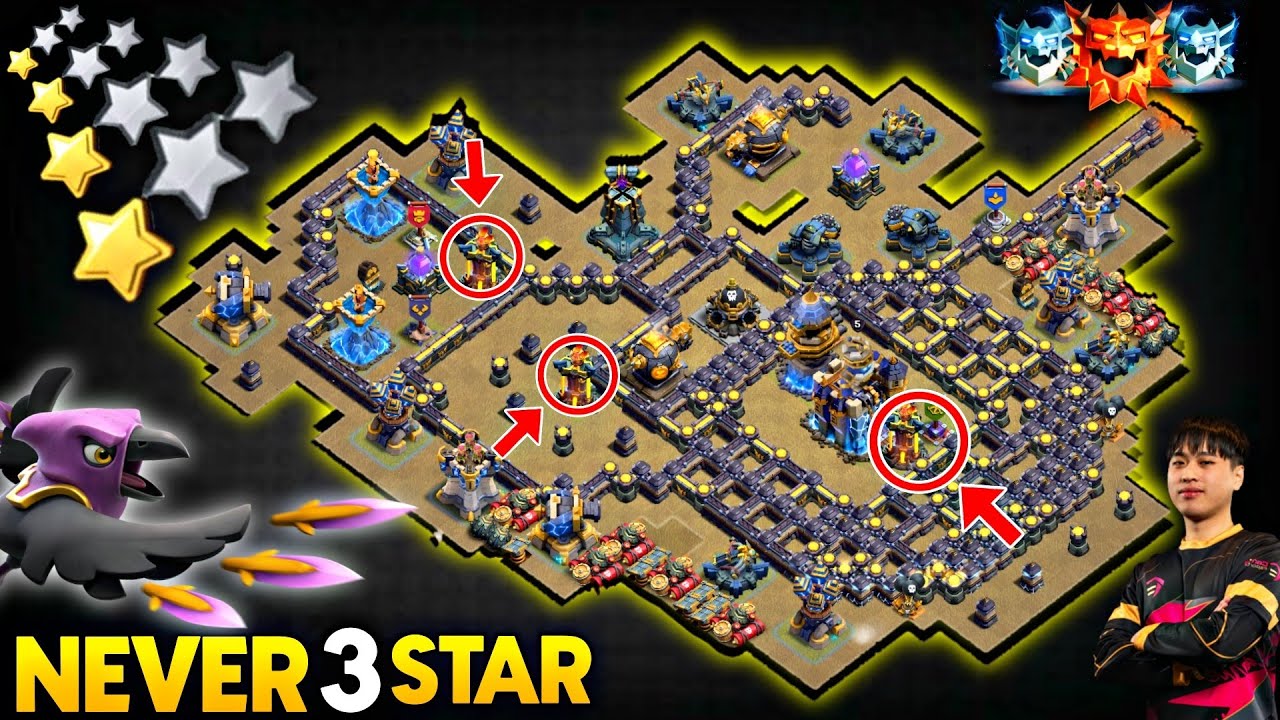 NEVER 3 STAR TH18 BASES| TH18 ANTI METEOR GOLEM & ANTI THROWER BASE LINK | TH18 ANTI 2 STAR WAR BASE