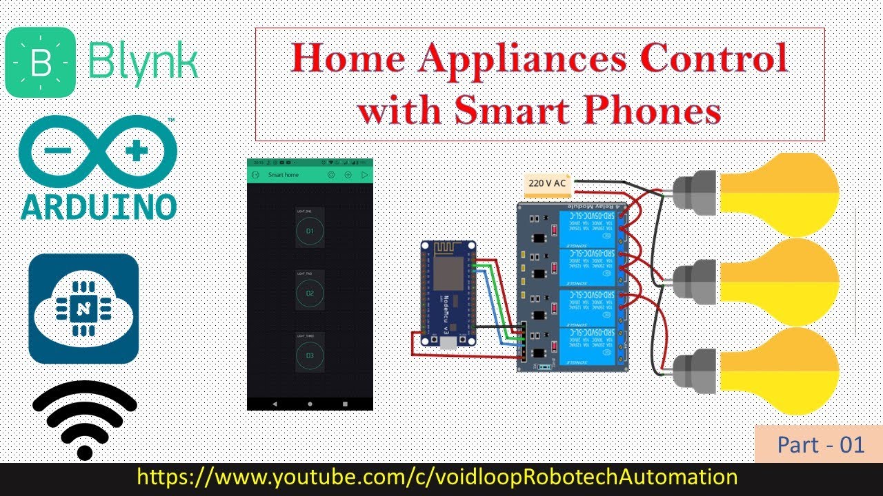 10  Home  Appliances Control with Smart Phones and Blynk App | NodeMCU |  Arduino |