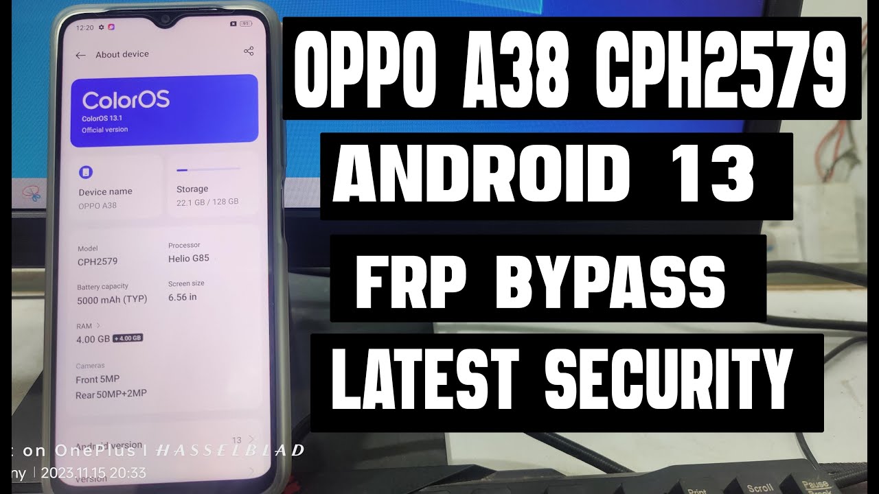 OPPO FRP Bypass || CPH2579 FRP Bypass | Oppo A38 CPH2579 Android 13 ( FRP Bypass 2024 )