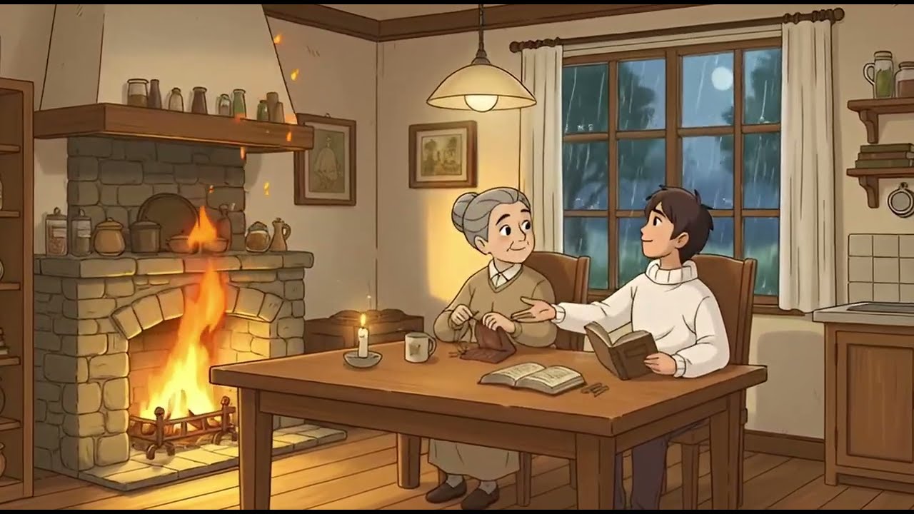 Rainy Night in a Cozy Countryside Kitchen | Slow Living Dumpling Story| Ghibli-Style Video