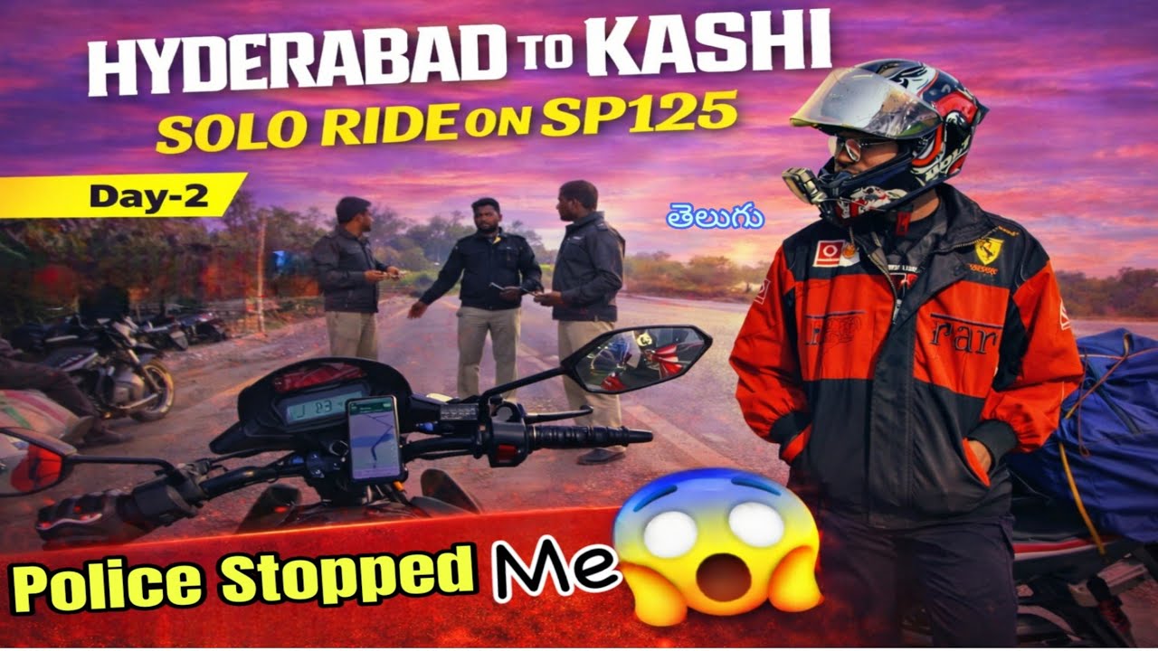 Police Stopped My Bike! 😳 Hyderabad to Kashi Ride | Day-2 #HyderabadToKashi
