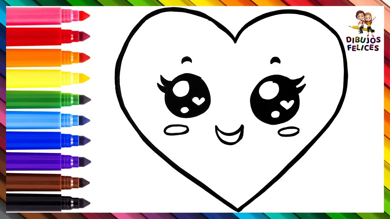 C&oacute;mo Dibujar Un Coraz&oacute;n ❤️ Dibuja y Colorea Un Lindo Coraz&oacute;n Arcoiris 🌈 Dibujos Para Ni&ntilde;os