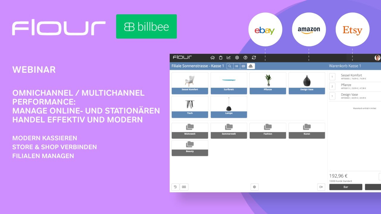 Omnichannel / Multichannel Performance: Billbee und flour Kassensystem