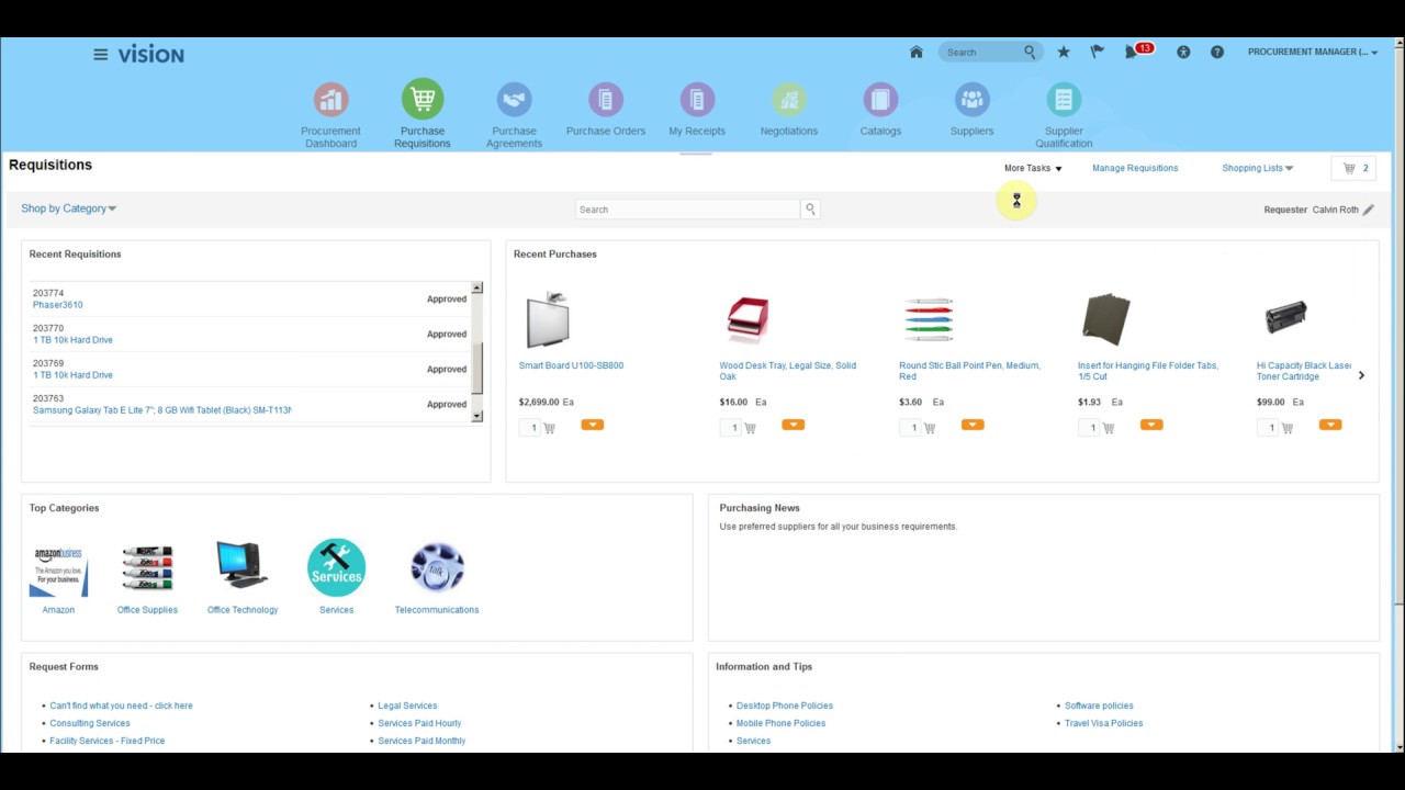 Create Requisitions Part 1 [Fusion R13]