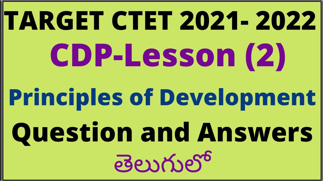 Principles of Development|Pedagogy|Practice Questions for CTET