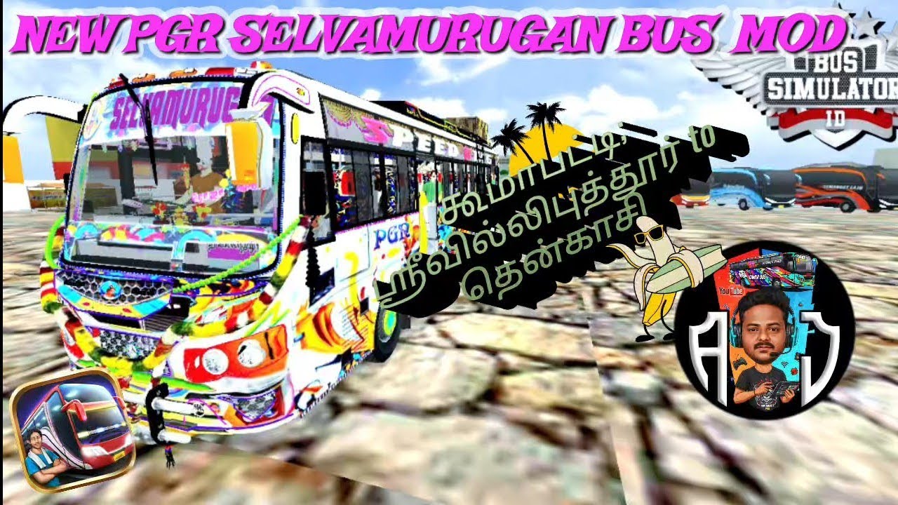 NEW BUS MOD_PGR_SELVAMURUGAN_ KOOMAPATTI - SRIVILLIPUTHUR - THENKASI_PVT BUS LIVERY BY AJ ARTIFICER 