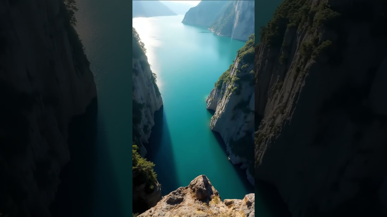 Professional Diver's 80-Meter Cliff Dive into Stunning Lake (POV) 🌊🏞️ #CliffDiving #ExtremeSports