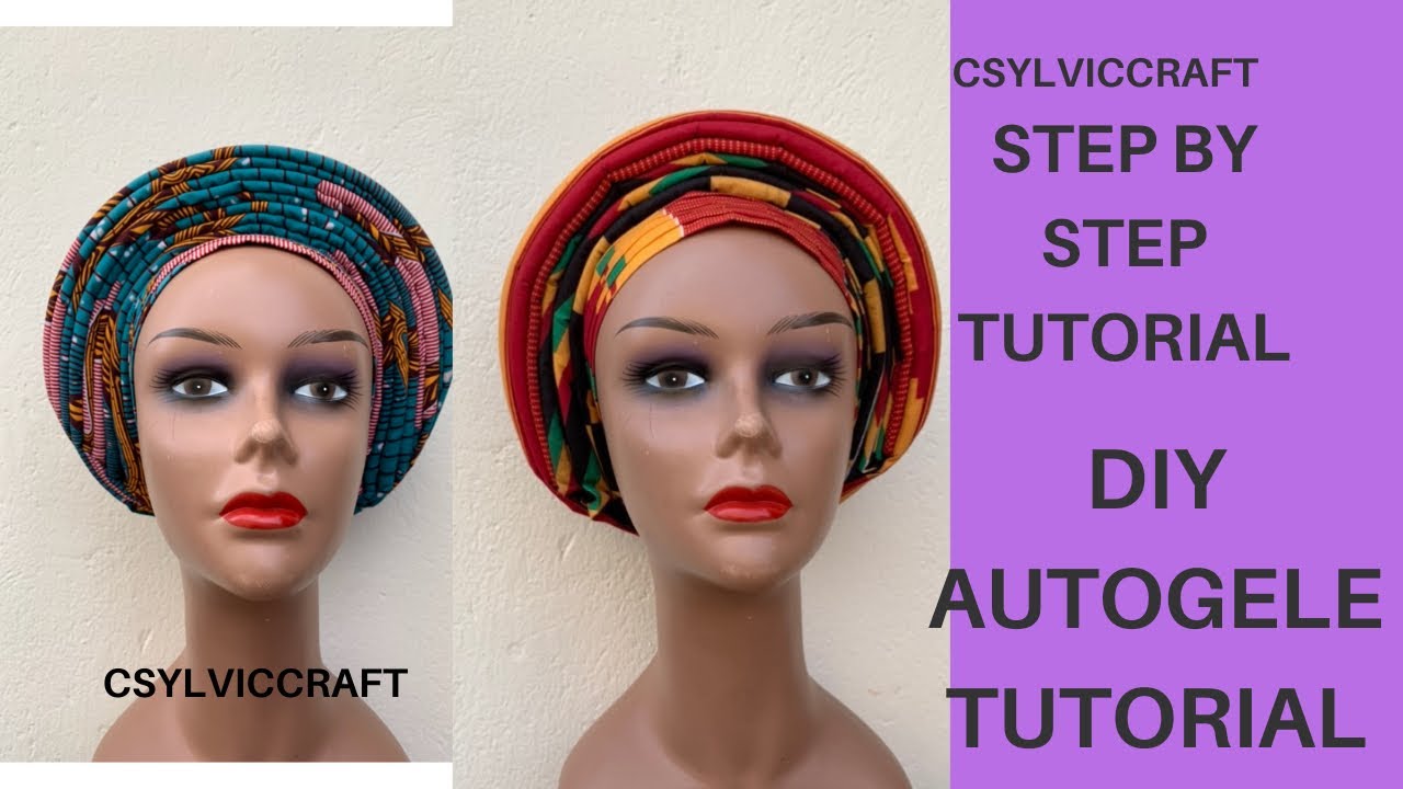 How to sew Ankara padded auto gele/Ankara fabric auto gele/headgear