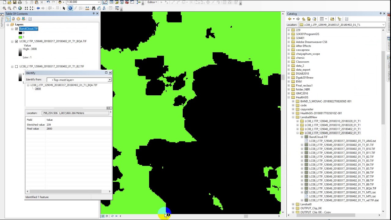 Remove Cloud Landsat8 in Arcgis
