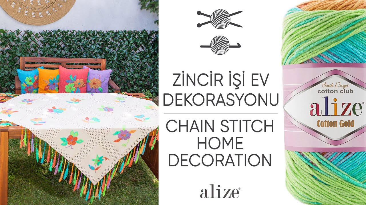 Zincir İşi Ev Dekorasyonu • Chain Stitch Home Decoration • Домашний декор цепной работы