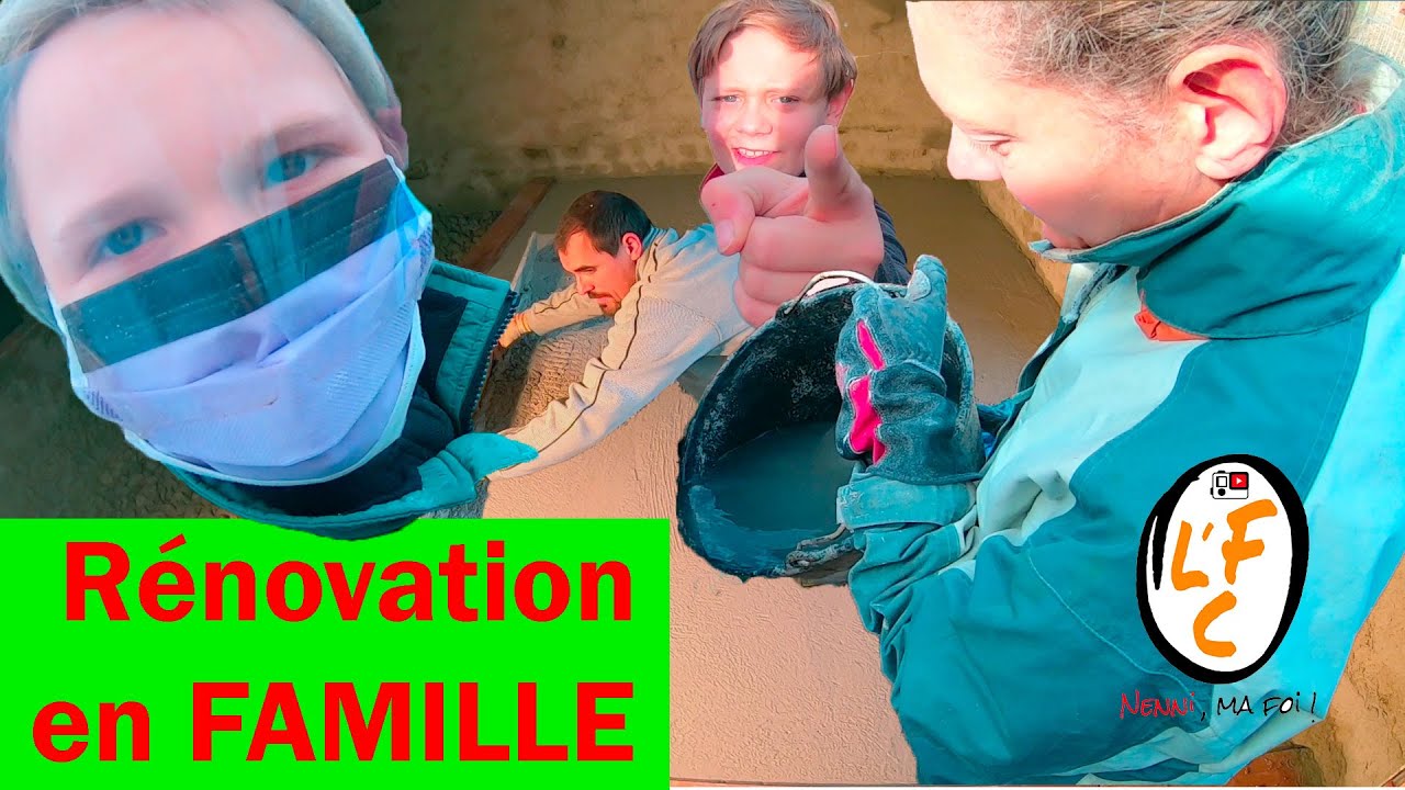 8g. RÉNOVATION!  Faire une dalle de chaux en famille!
