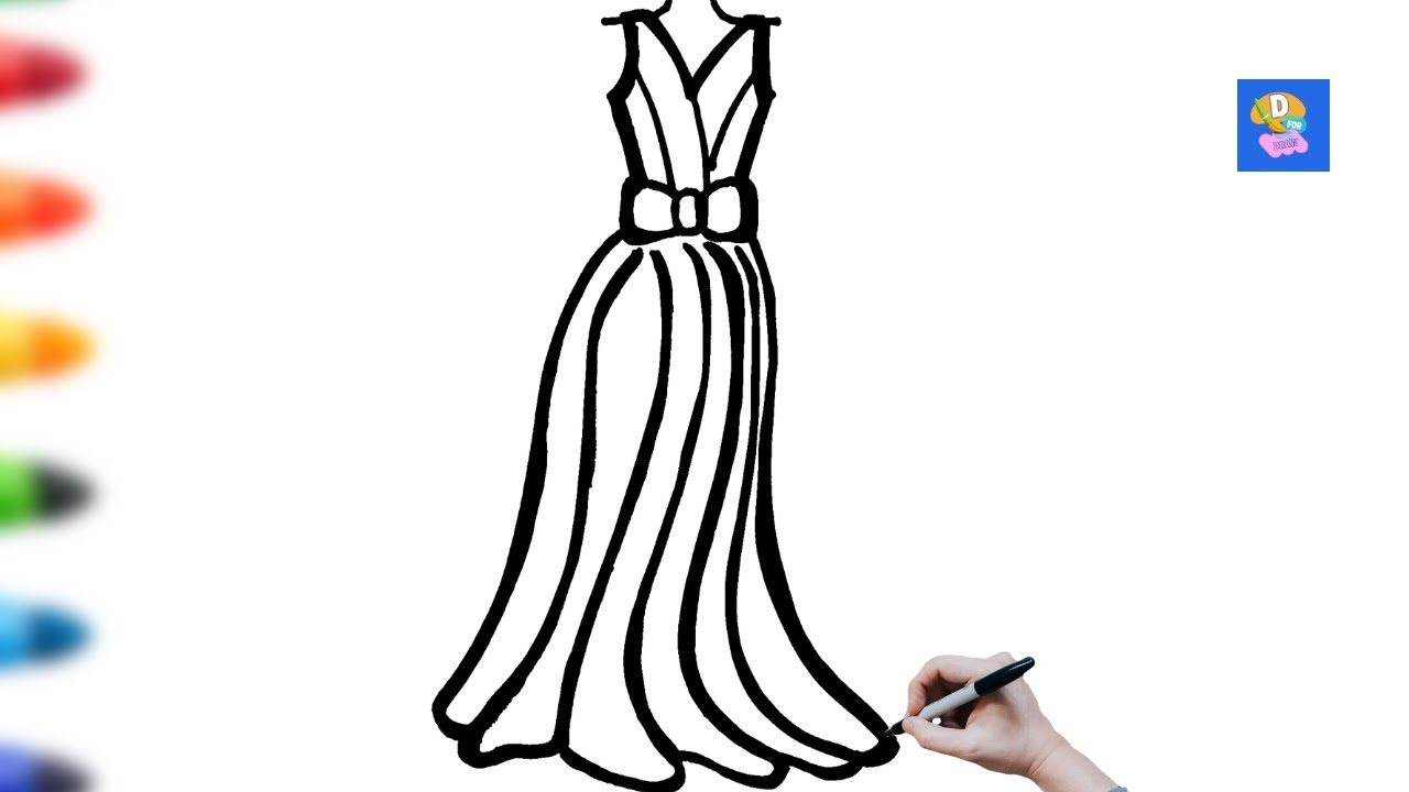 LEARN to Draw a Beautiful Rainbow Frock for Kids?
