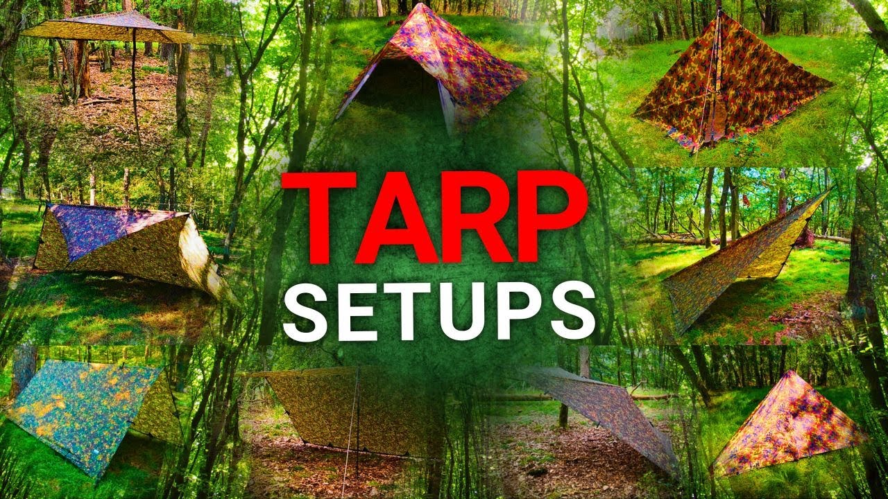 9 Tarp Aufbauvarianten | Tarp Shelter Setups 3x3 m für Bushcraft und Outdoor Tutorial