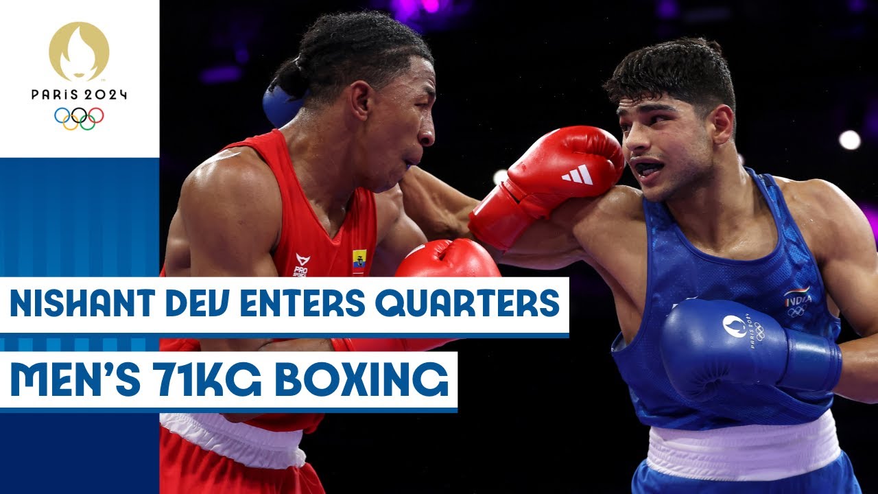 India&rsquo;s Nishant Dev advances to the quarter-final 🥊 | Paris 2024 highlights