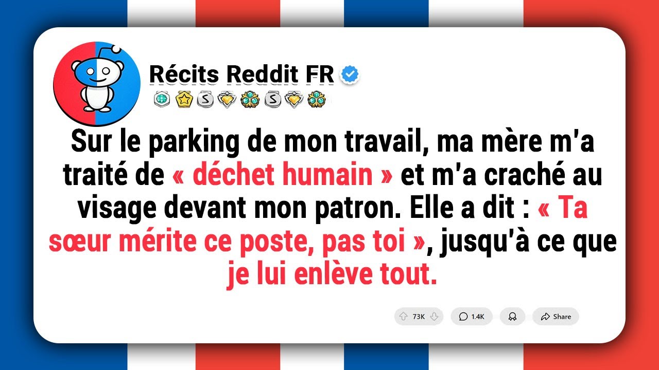 Sur le parking de mon travail,ma mère m’a traité de “déchet humain” et elle m’a craché au visage dev