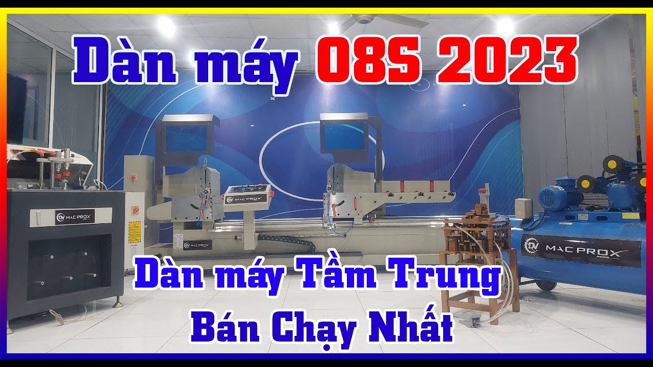 Dàn máy làm cửa nhôm xingfa chỉ 80tr | Tặng máy nén khí 330L