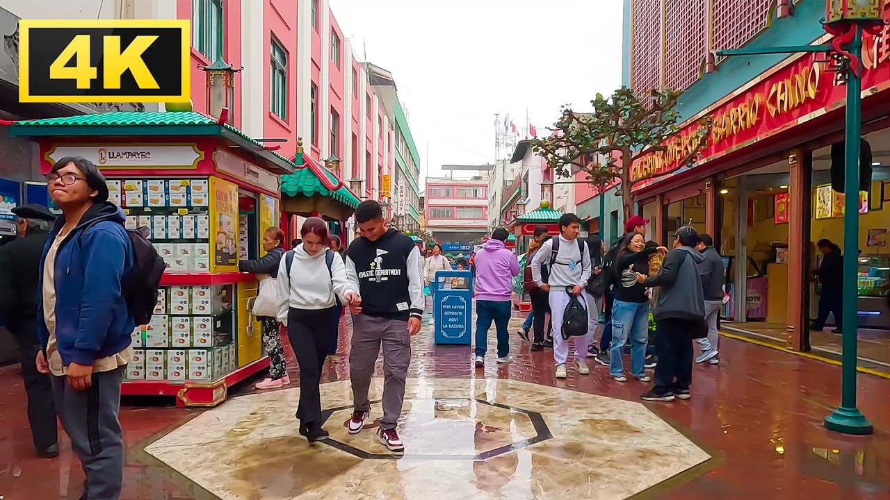 【4K】Así se ve el Centro de Lima | Calle Capon - Barrio Chino peruano | Walking street 4K