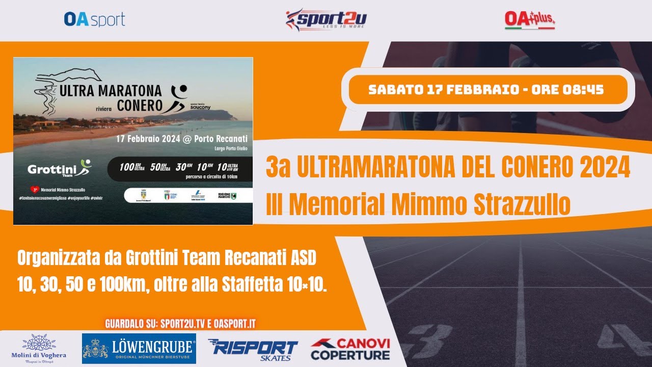 3a Ultramaratona del Conero 2024 in live il 17 Febbraio 2024