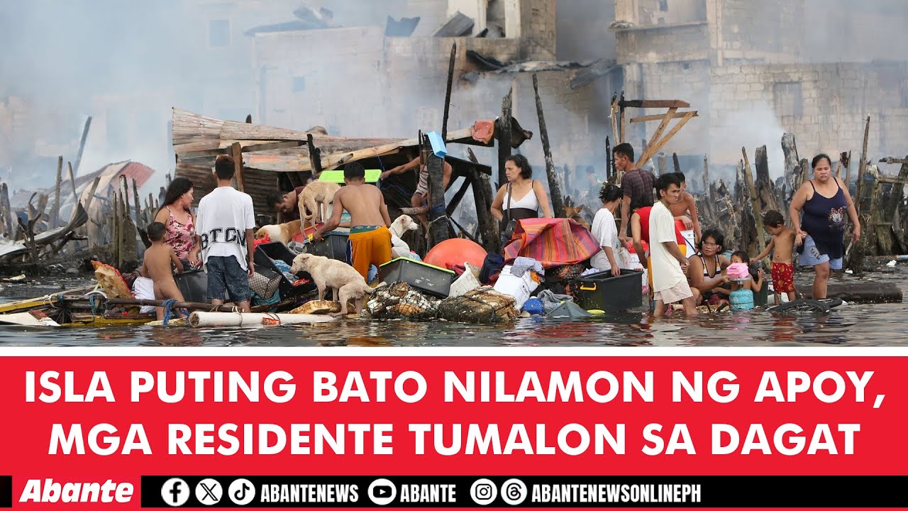 Isla Puting Bato nilamon ng apoy, mga residente tumalon sa dagat