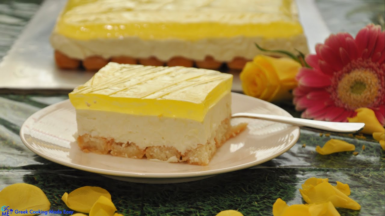 Lemon Mousse Dessert aka 'Fridge' Sweet - Γλυκό Ψυγείου με Μους Λεμόνι