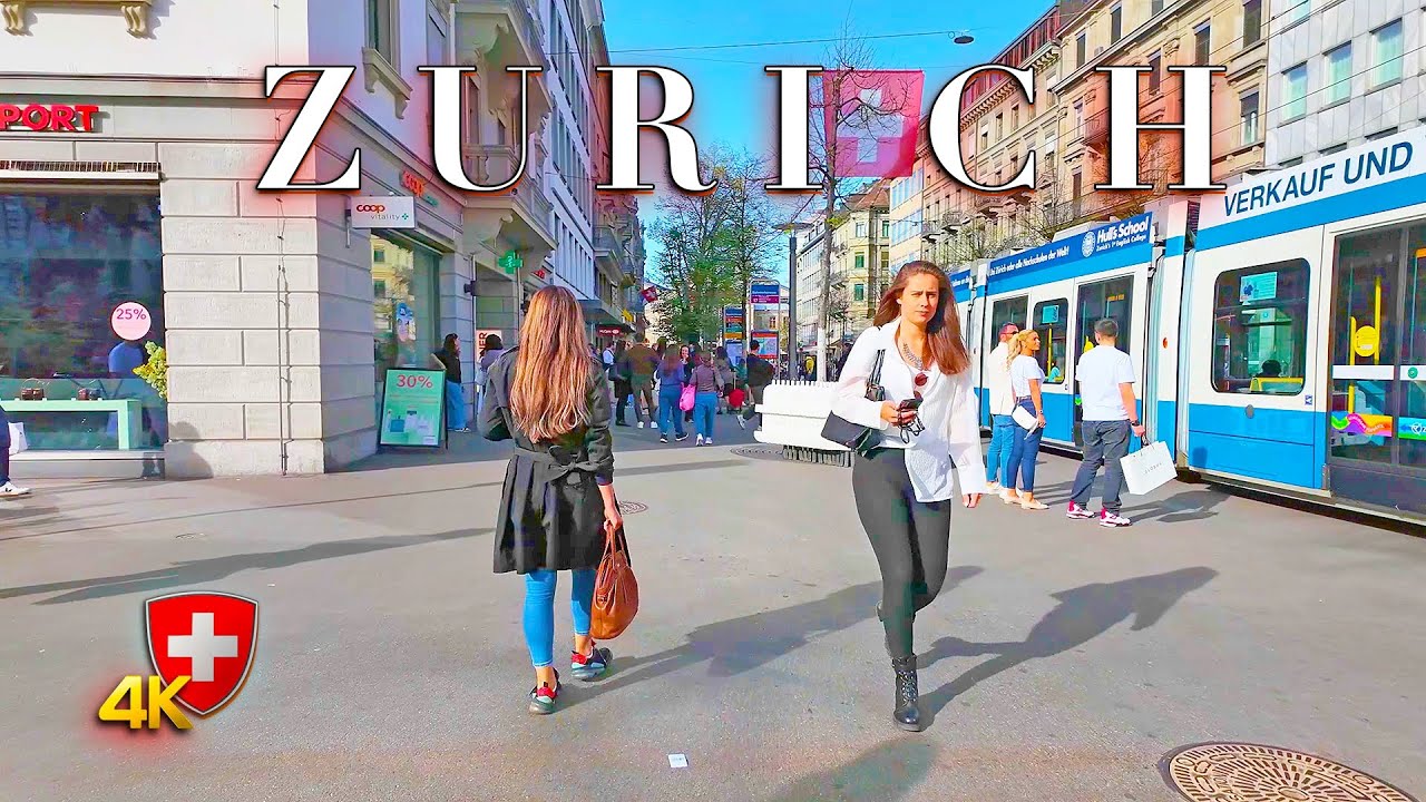Switzerland Zurich 🇨🇭 City Stroll from Augustinergasse to Main Station 4K 60fps HDR