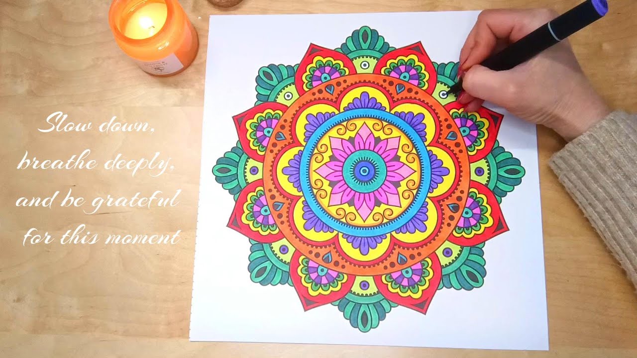 💛 Mandala with Bright, Bold Colors | Relaxing & Creative Art Time #colorwithme #coloring #shorts