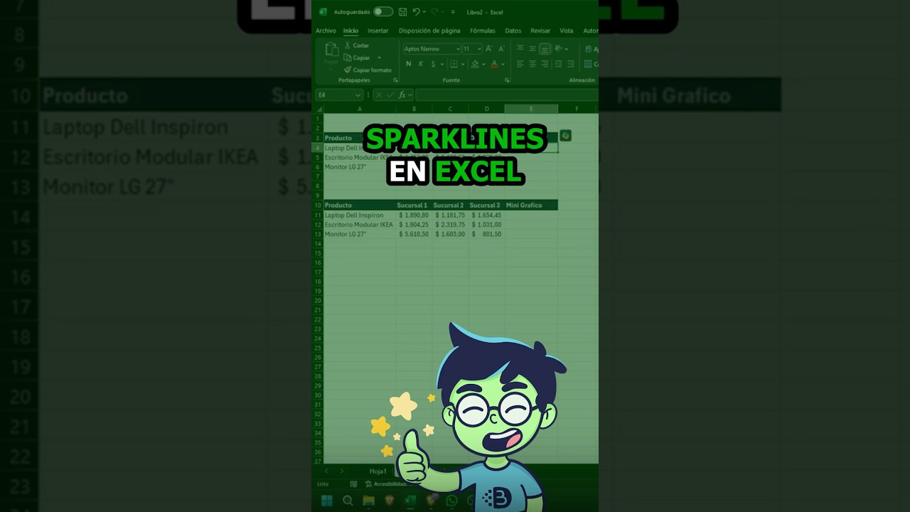 Create mini charts with SPARKLINES in Excel #Productivity #DataAnalysis #Tips #Excel