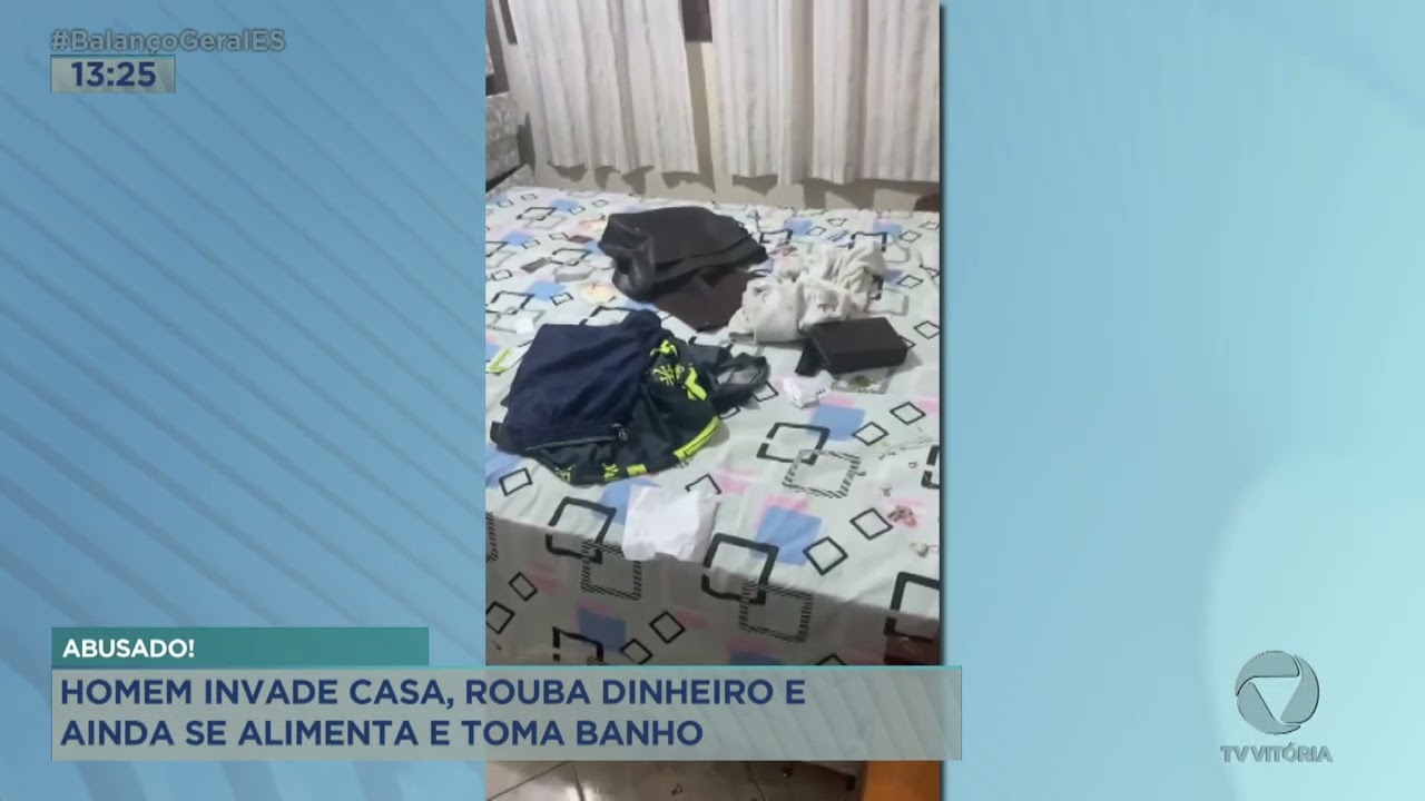 Homem invade casa, rouba dinheiro e ainda se alimenta e toma banho